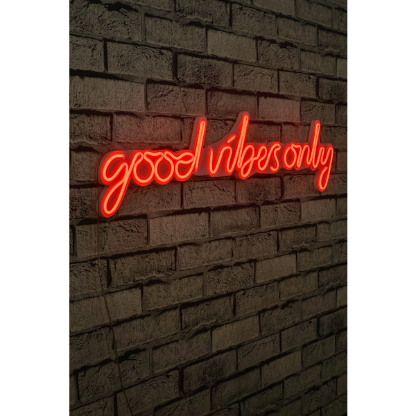 Dekorativ plast LED-belysning Good Vibes Only - Röd