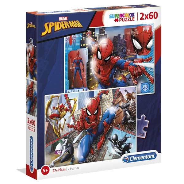 Spiderman-palapeli 2x60 palaa lapsille ja aikuisille