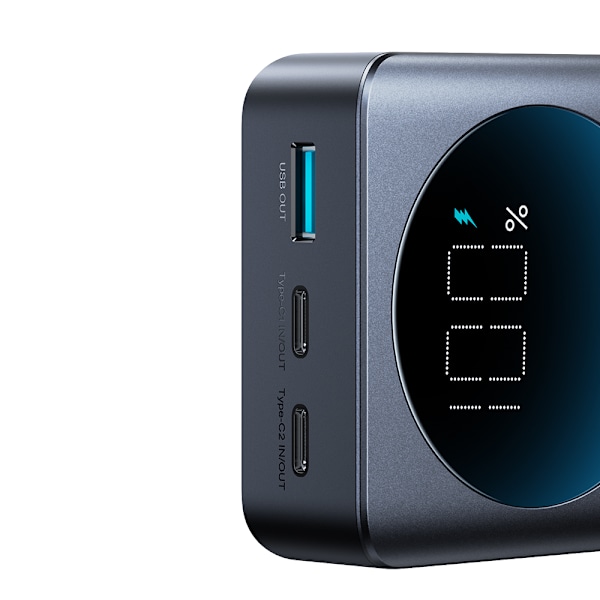 Digital powerbank 20000mAH 65W 3A USB USB-C svart
