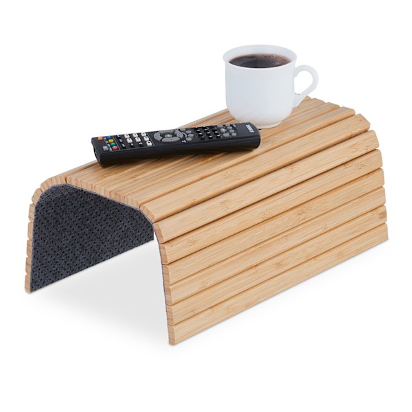 Bambu soffarmsbricka med halkfria kuddar