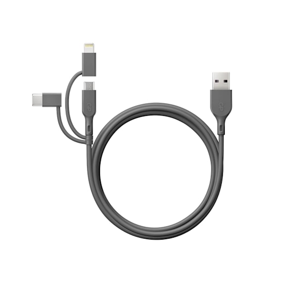 GP-kabel USB-A till USB-C 3-i-1 Micro-USB + Lightning CY1N 1m