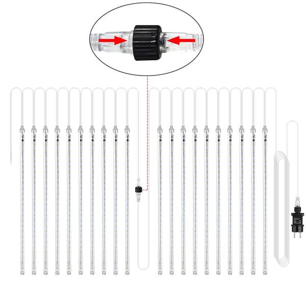 LED-julbelysning, 6,6 m, kallvit, IP44, utomhus