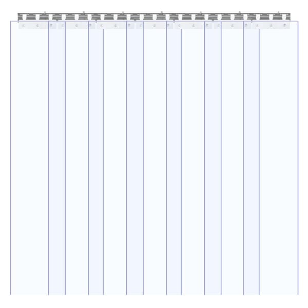 Klar PVC-remsgardin, 2,1 x 1 m, 2 mm, 7 remsor