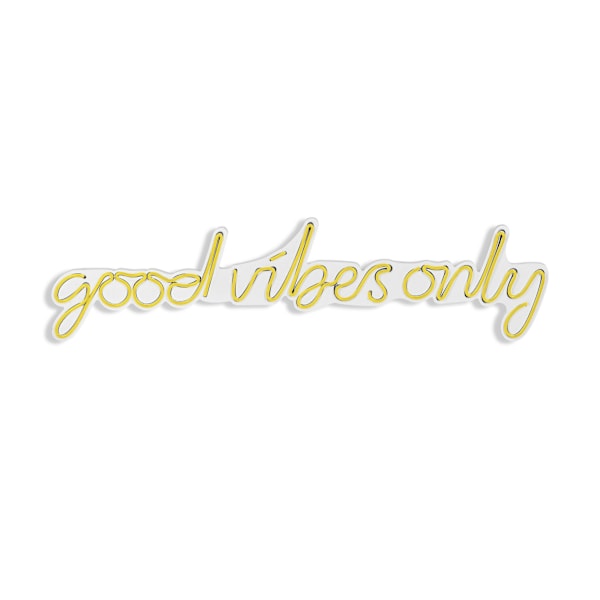 Dekorativ plast LED-belysning Good Vibes Only - Gul