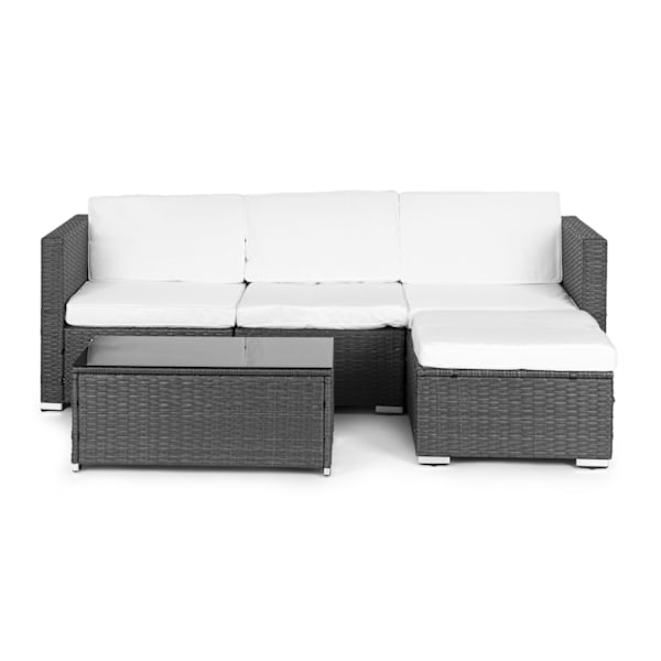 Havemøbelsæt med rattanlignende finish – Modulær hjørnesofa og bordgrå MultiGarden