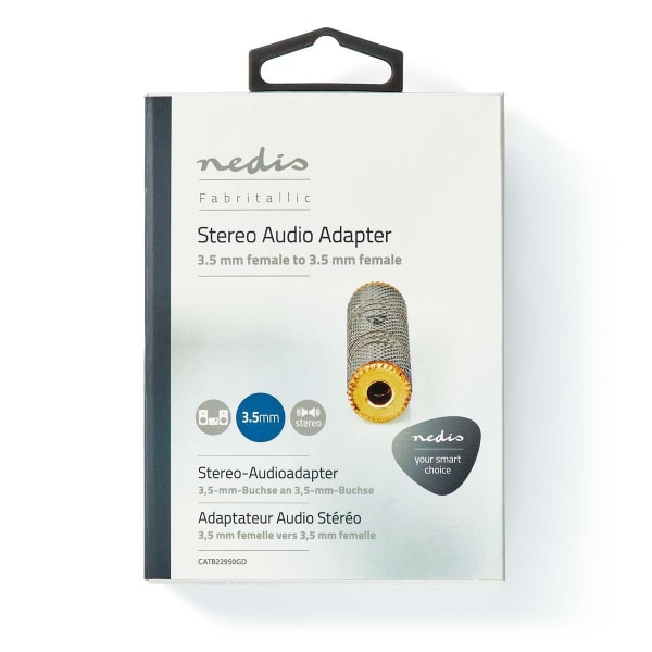 Stereo Audio Adapter | 3.5 mm Hunstik | 3.5 mm Hunstik | Guldplateret | Lige | Aluminium | Guld / Metal | 1 stk. | Cover Window Box