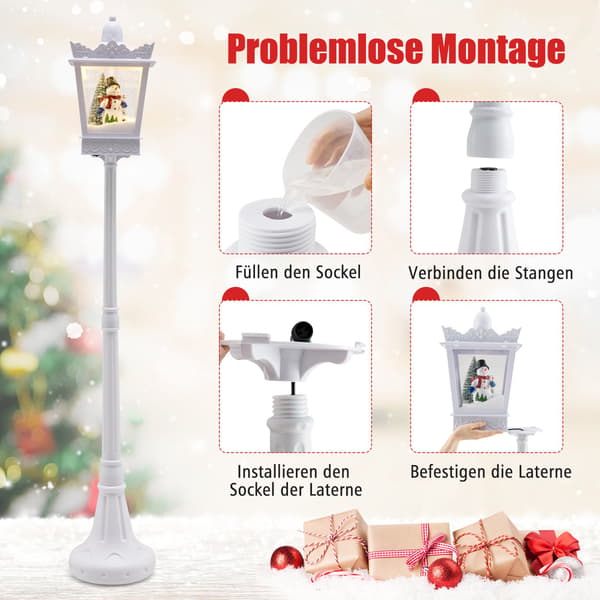 Julegadelampe 185 cm, varm hvid LED, snefald