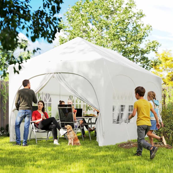 3x6m pop-up pavillon med sider, justerbart tag, taske
