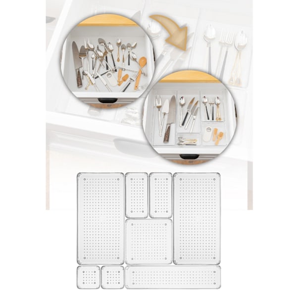 Skuffe Organizer SET4 - Gennemsigtig