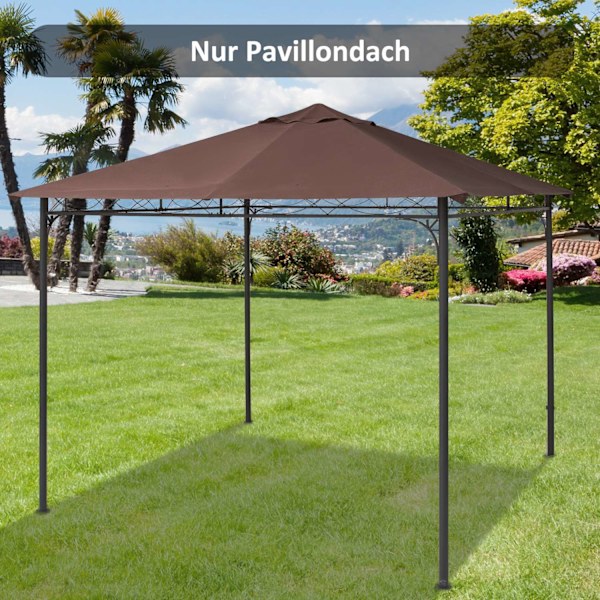 Vaihto Roof Gazebo 2,93X2,93M Gazebo Cover Aurinkosuoja Polyesteri Kahvi