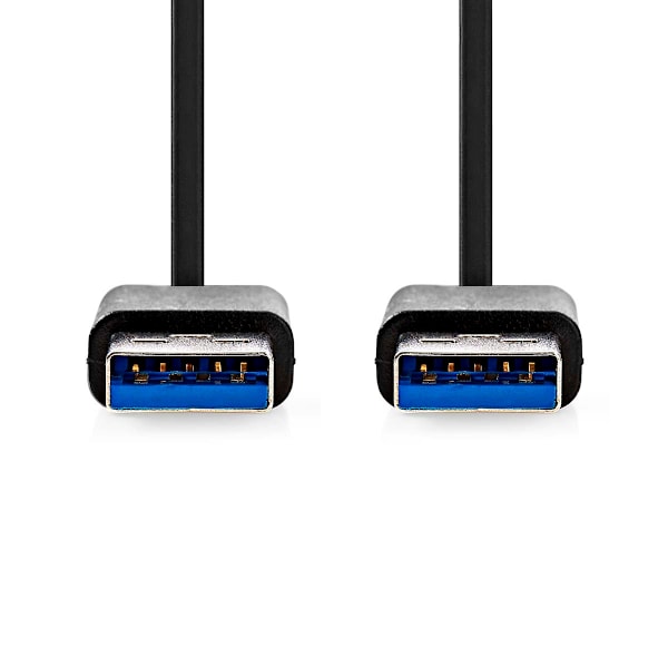 USB-kaapeli | USB 3.2 Gen 1 | USB-A-uros | USB-A-uros | 5 Gbps | Nikkelipinnoitettu | 1,00 m | Pyöreä | PVC | Musta | Label