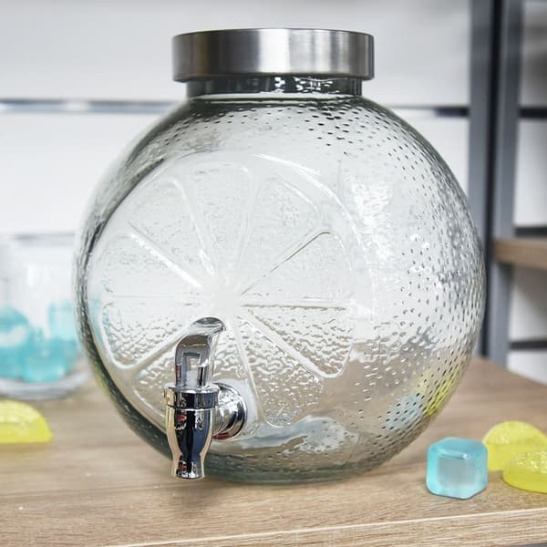 Dryckesbehållare med kran – citronformad servering