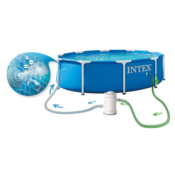 Trädgårdspool med ram 305 x 76 cm 10 i 1 INTEX 28202ND