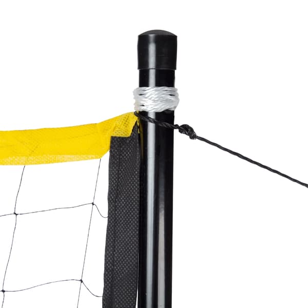 Badmintonnet med teleskopstolper, 600x60 cm, heldæksel