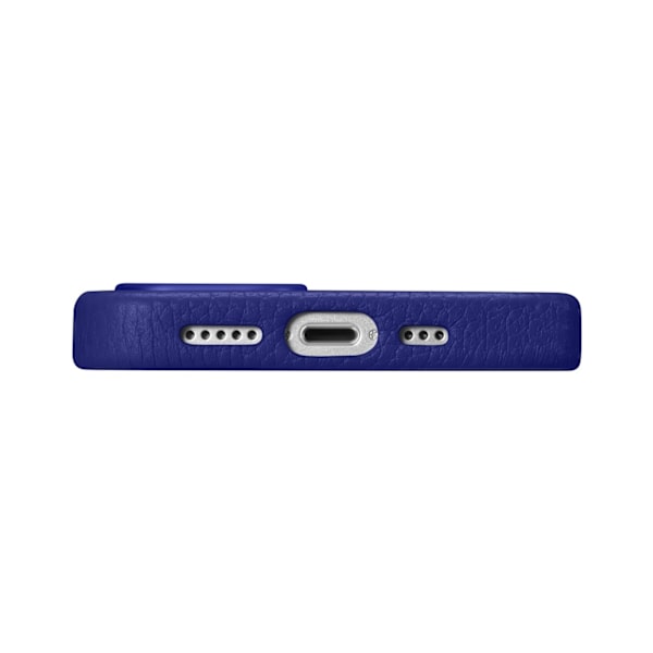 iPhone 14 Pro magnetiskt läderfodral med MagSafe Litchi Premium Läderfodral marinblått