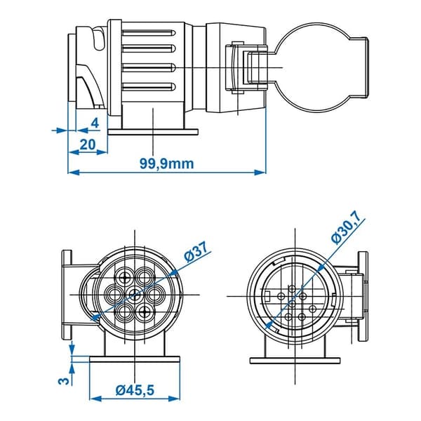 Adapter fra 13- til 7-polet