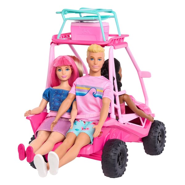 Barbie strandvogn med tilbehør, passer til 4 dukker