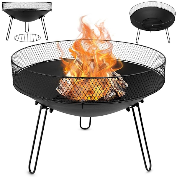 Metallisk pejs 60 cm: Sikker bålplads til have/terrasse
