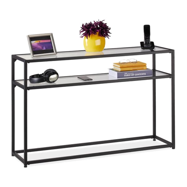 Konsolbord med glashylde