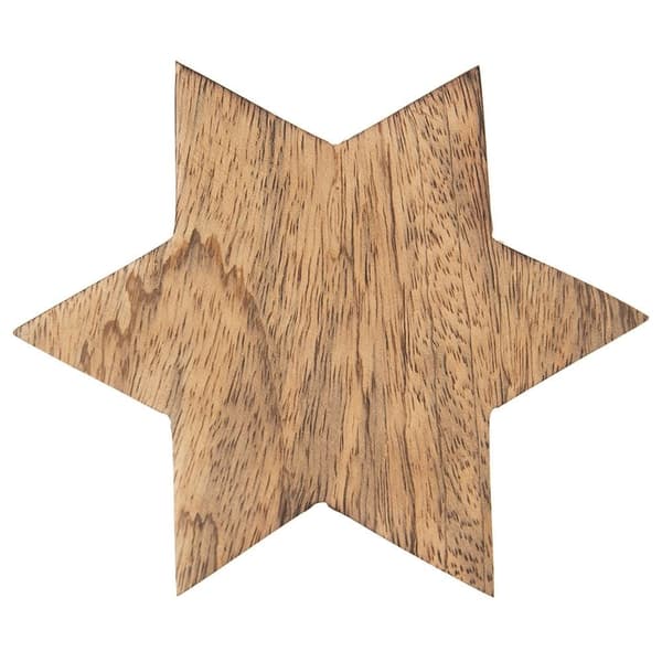 Stjerneformet coaster i mangotræ, 12,5 cm diameter