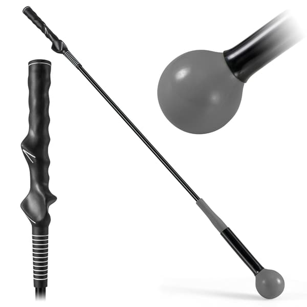 Golf Swing Trainer Hjælpemiddel, 100cm, Vægtet Hoved, Grå