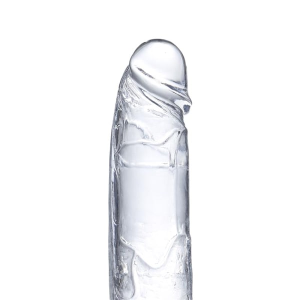 Realistisk dildo med testikler Krystalmateriale 18 cm