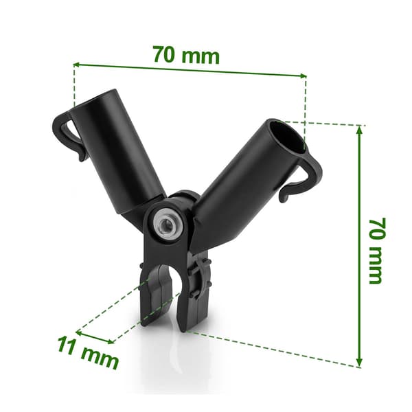 11mm polkopplingar för växter, svarta, 4-pack