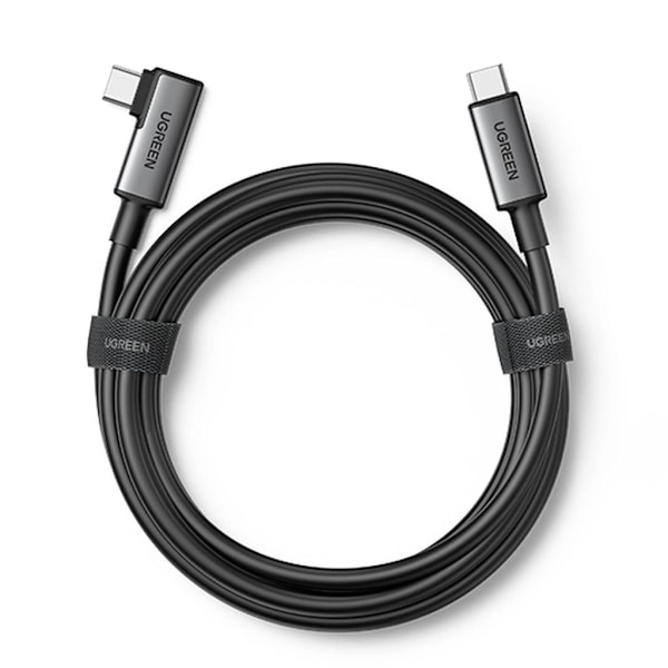 UGREEN USB-C til USB-C kabel, vinklet højre, 5m - Sort