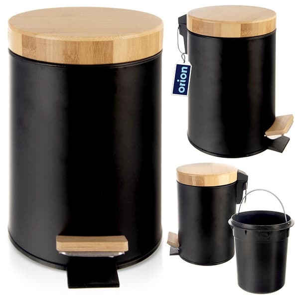 Metalaffaldsspand med pedal sort SORT 3 l