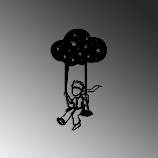 Dekorativt metallväggstillbehör The Little Prince 6