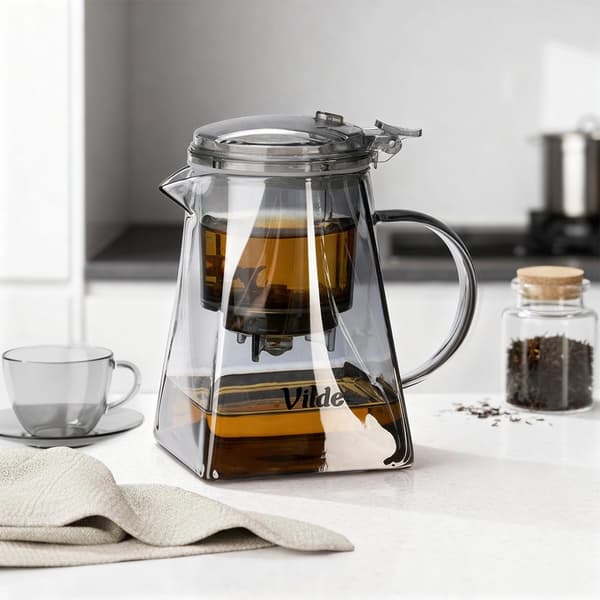 Glaskanna med teinfusionsrör, 730 ml, borosilikat