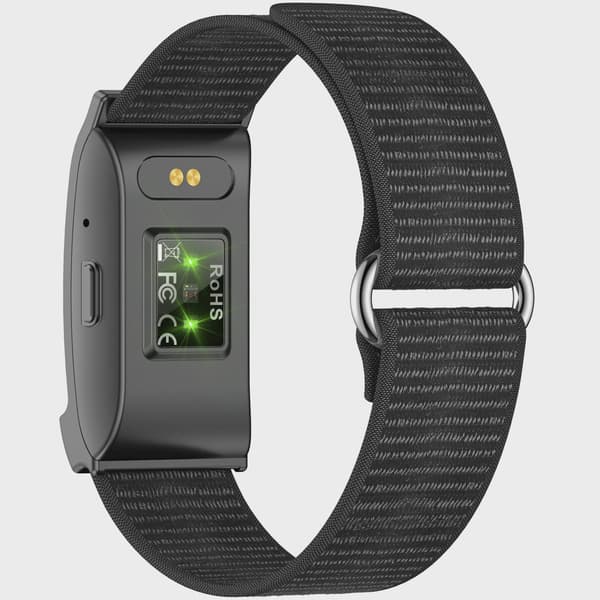 Fitnesstracker, uden display, sort og sølv, 25 dages batteri