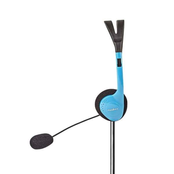 PC headset | On-Ear | Stereo | 2x 3.5 mm | Vikbara Mikrofon | Blå
