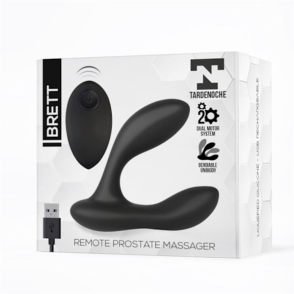 Brett Prostate Massager Remote Control USB nestemäinen silikoni