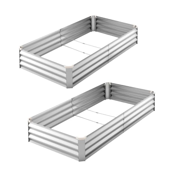 Upphöjda trädgårdsbäddar av galvaniserad material, 2-pack, 180x90x30 cm