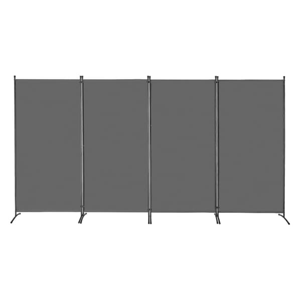4-panels hopfällbar rumsavdelare, grå