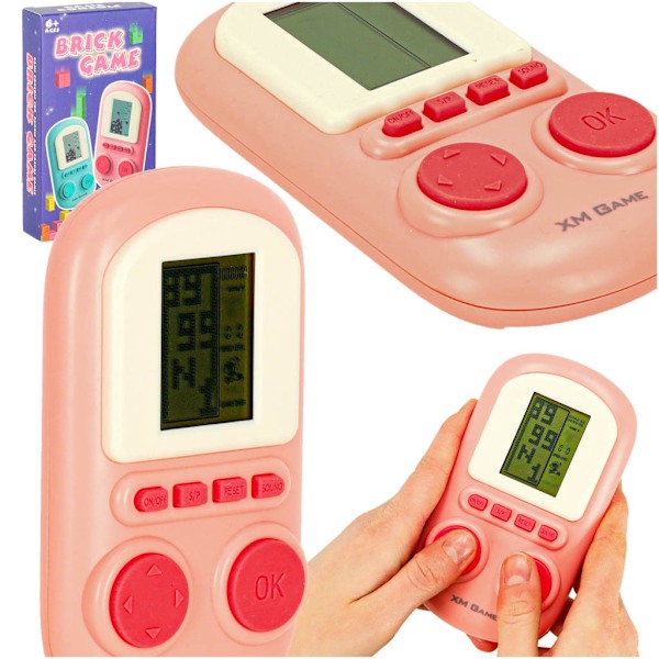 Elektroninen arcade-peli kannettava konsoli vaaleanpunainen