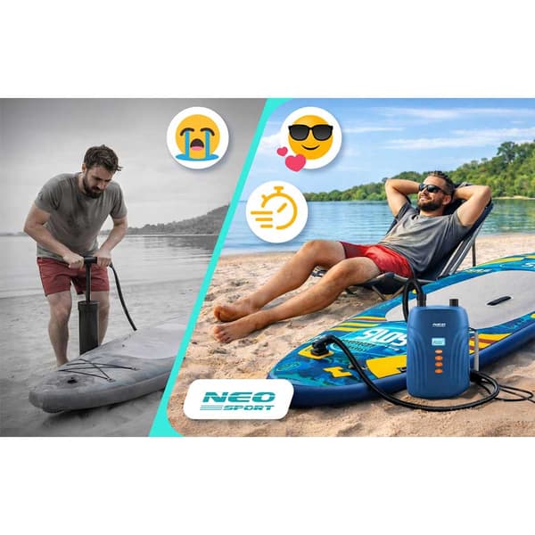 Elektrisk SUP-pumpe, 12V bilstrøm, 6 dyser, 20 PSI