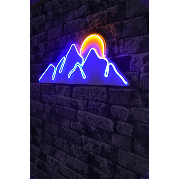 Dekorativ Plast Led Belysning Mountain - Blå - Gul