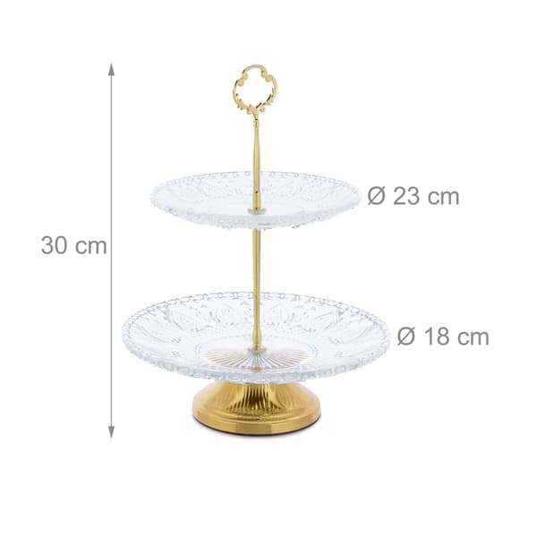 2-tier glas etagere