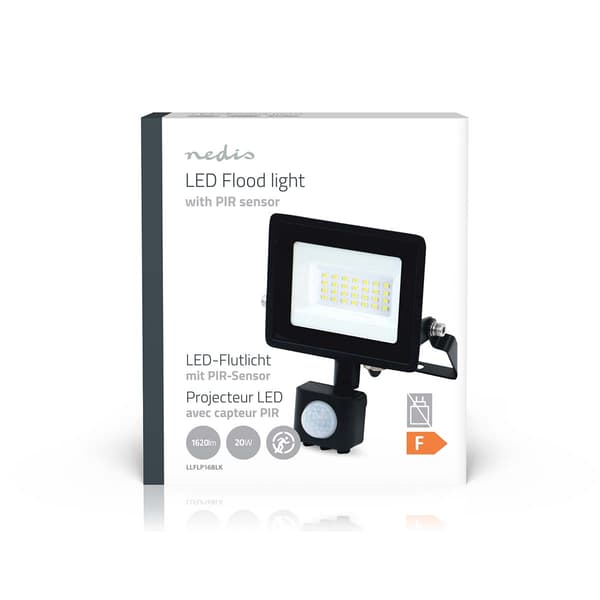LED-strålkastare med rörelsesensor, 20W, 1620 lm, 4000K