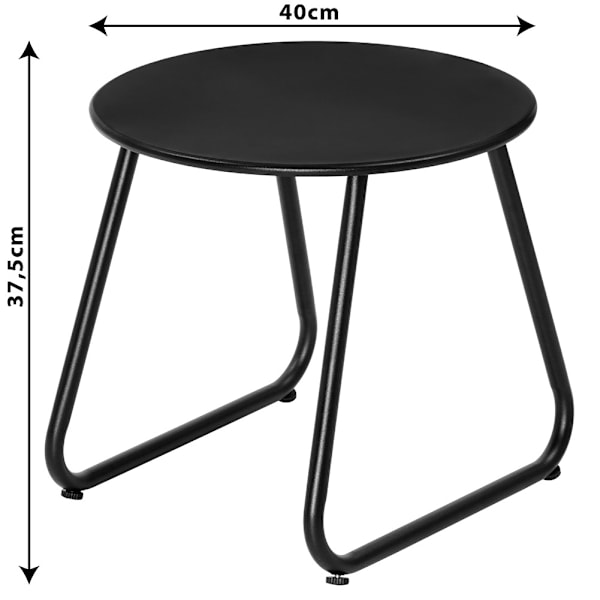 Soffbord i svart metall, 2 st.