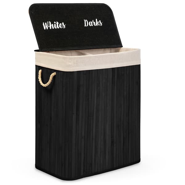Bambu tvättkorg med lock 100 l Massido