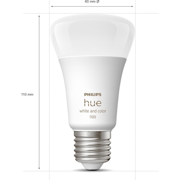 Philips Hue LED-älylamppu, white and color ambiance, E27,1100 lm, 2-pack