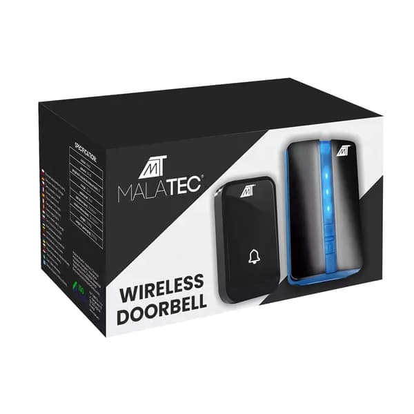Malatec 23371 musta langaton ovikello