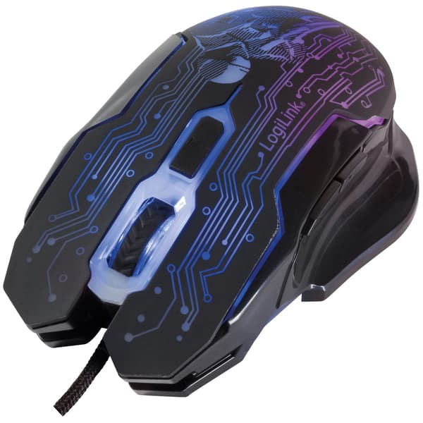 USB-gamingmus, 2400 DPI, 6 knapper, LED-indikator