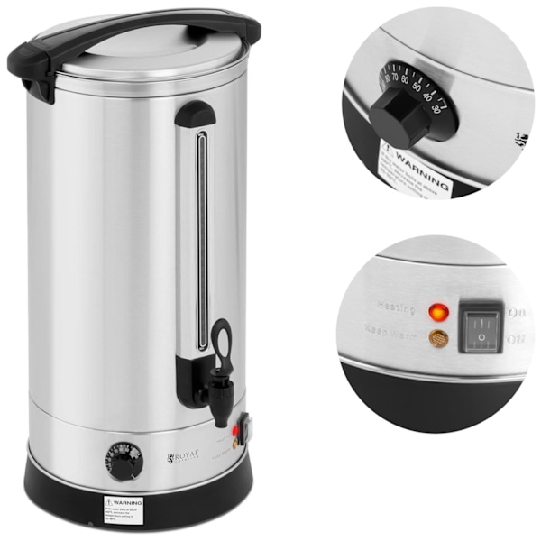 Vandvarmer, dobbeltvæg, stål, 23,5L, 2500 W