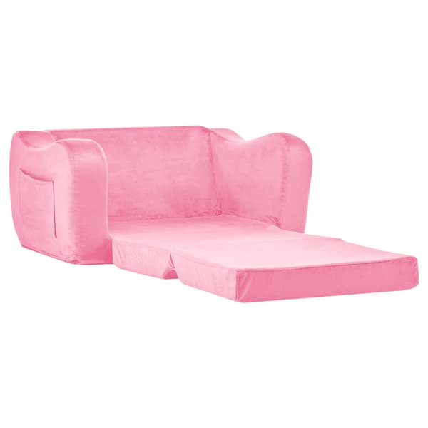 Utfällbar barnsoffa, 2-i-1-lounge för småbarn, rosa