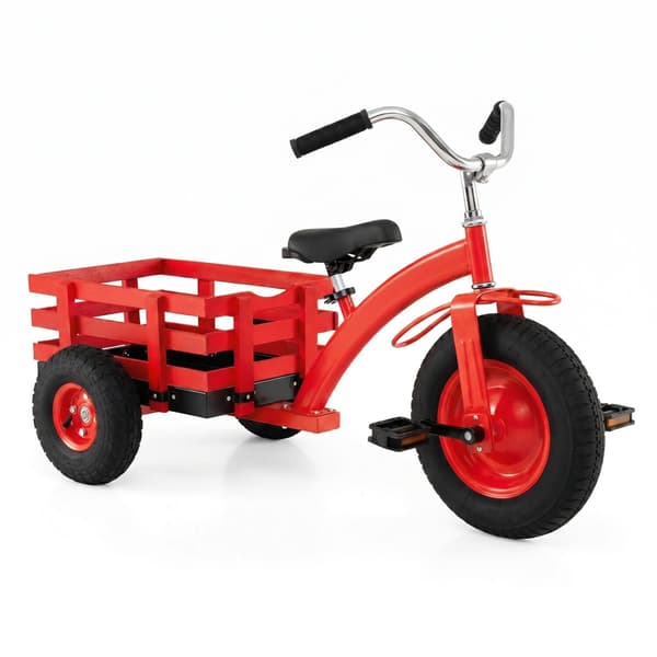 Barntrehjuling med 15" gummidäck, justerbar sadel