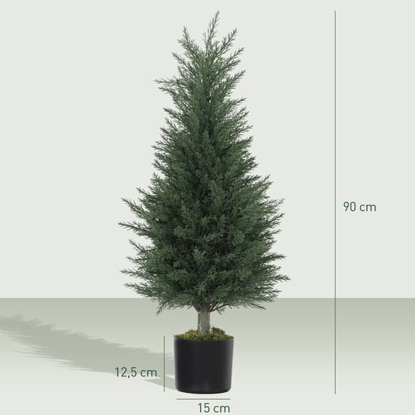 Konstgjorda cypressväxter, UV-resistenta, set om 2